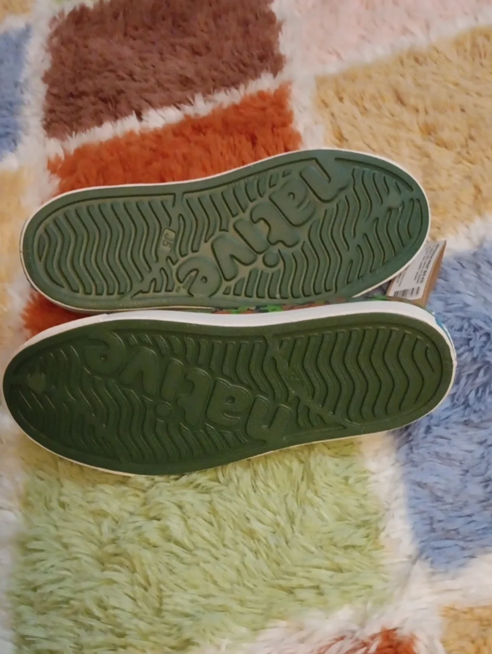 Native Slip-On Camo Water-Friendly Shoes - Green/Orange